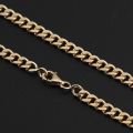 Tank Chain Side Chain 18k Yellow Gold Mens Thick Necklace Hip Hop Tide Brand no Pendant