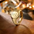 This Too Shall Pass - Solomons Seal Ring in 10K Gold or Platinum with Retro and Unique Design for Men and Women