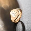 This Too Shall Pass - Solomons Seal Ring in 10K Gold or Platinum with Retro and Unique Design for Men and Women