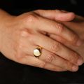 This Too Shall Pass - Solomons Seal Ring in 10K Gold or Platinum with Retro and Unique Design for Men and Women