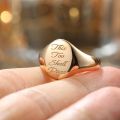 This Too Shall Pass - Solomons Seal Ring in 10K Gold or Platinum with Retro and Unique Design for Men and Women