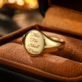This Too Shall Pass - Solomons Seal Ring in 14K Gold or Platinum with Retro and Unique Design for Men and Women