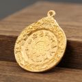 Tibetan Biography Padmasambhava Manjusri Nine Palaces Eight Diagrams Token Gold Platinum 12 Zodiac Waist Pendant