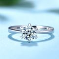 Wedding diamond ring custom 18K gold six claw 30 50 cents 1 carat real diamond platinum ring genuine GIA certificate