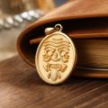 Zhalong Lama Female God of Wealth Pendant Necklace - 10K Yellow/White Gold Tibetan-Style Accessory - Unique Zhajilamu Pendant