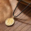 Zhalong Lama Female God of Wealth Pendant Necklace - 10K Yellow/White Gold Tibetan-Style Accessory - Unique Zhajilamu Pendant