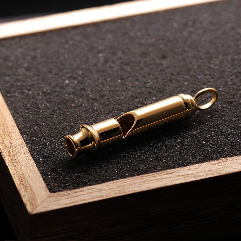 Small Gold Whistle Necklace Can Blow 18k Gold Platinum Male Female Lovers Pendants Customized