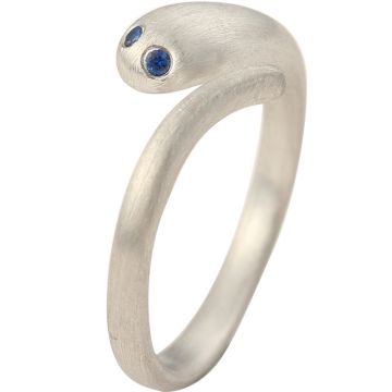 Snake Ring 18k White Yellow Rose Gold Platinum Natural Sapphire Diamonds Cute Female Tail Ring