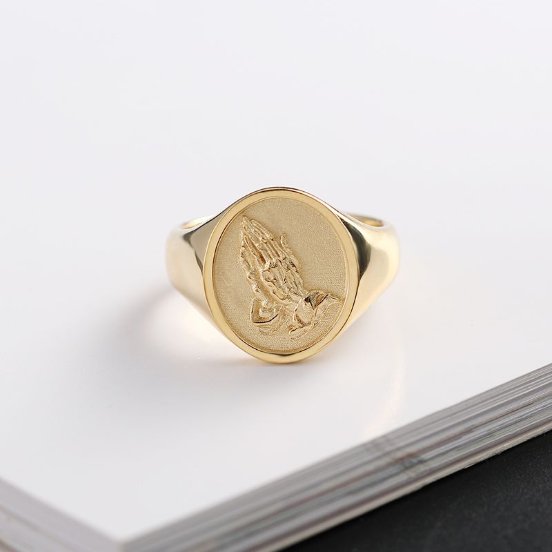 The Praying Hands Ring Gifts for Men and Women 18K Gold Platinum Luxury Originality Customized