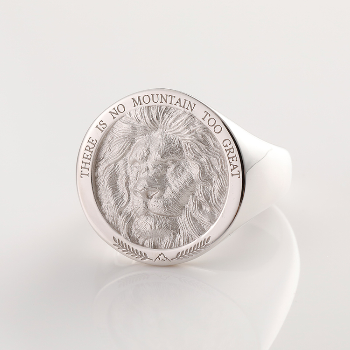 There Is No Mountain Too Great Ring Lion King Head with 14K Gold, Rose ...