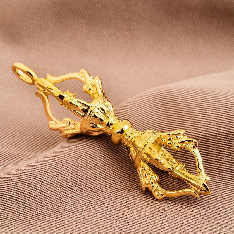 Vajra Pestle Devil Pestle Pendant 18K Yellow Gold White Gold Rose Gold Platinum Magic Necklace Pendant