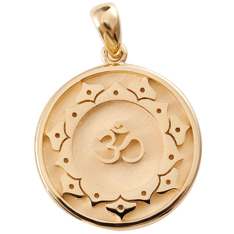 Yoga OM Sanskrit Symbol Pendant 18K Gold Platinum Female Necklace Creative Pendant Customized